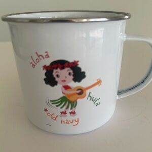 Old Navy White Hula Girl Mug